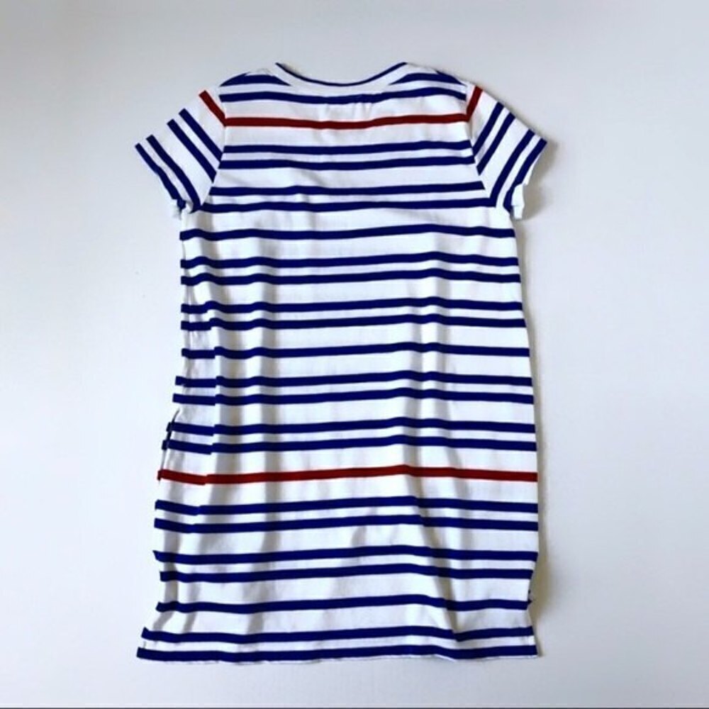 WHITE & Warren Striped Red White & Blue Cotton Popover Shirt Dress Relaxed M - Picture 9 of 11